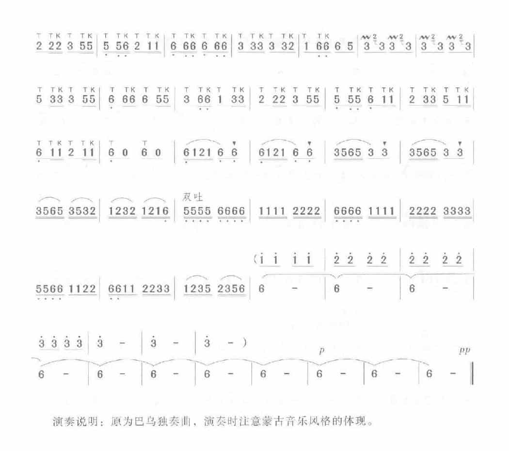 陶笛移植乐曲谱《春到草原》_第3张