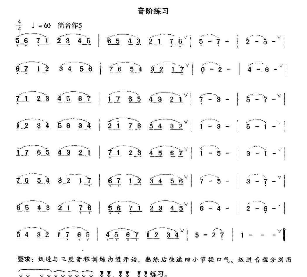 洞箫中级练习谱《箫音阶练习》_第2张