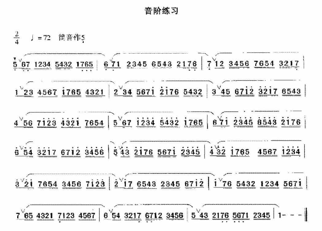 洞箫中级练习谱《箫音阶练习》_第3张