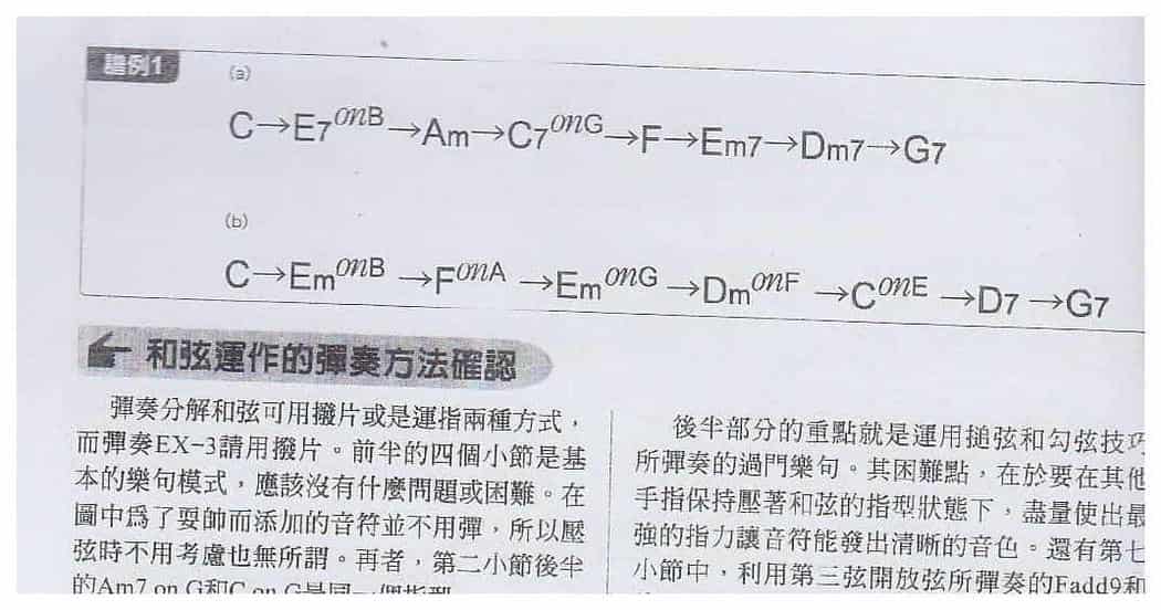 电吉他和弦教学《活用Bass line的固定分解和弦模式》_第2张