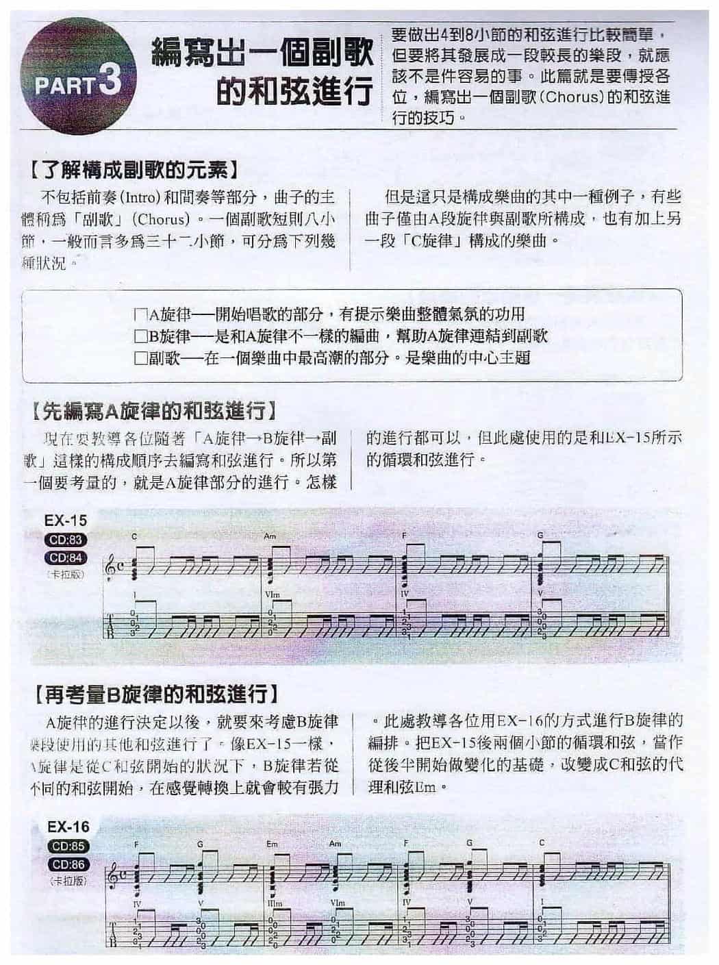 电吉他实践和弦进的独门密法《编写出一个副歌的和弦进行》_第1张