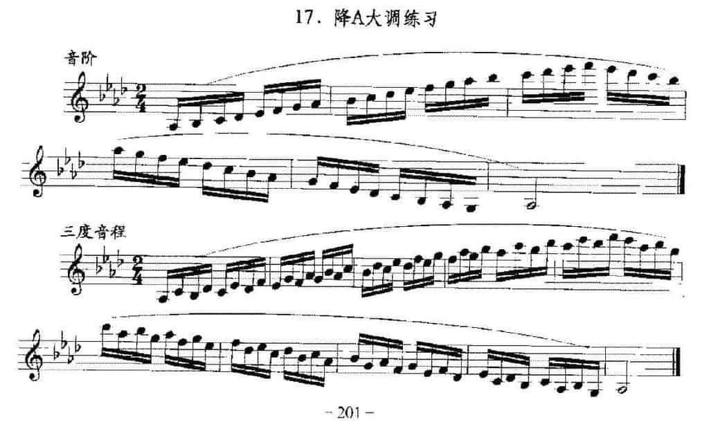 单簧管日常基础技术练习曲《降A大调练习》_第1张
