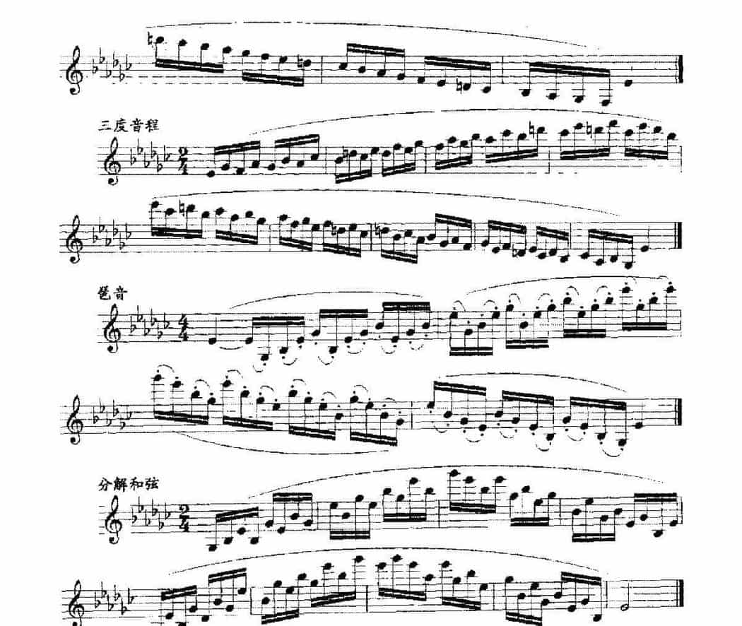 单簧管日常基础技术练习曲《降e和声小调练习》_第2张