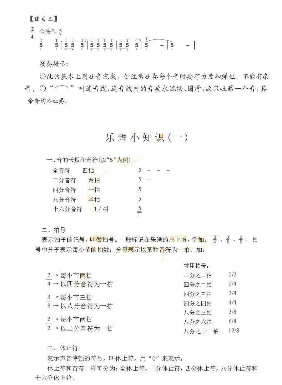 巴乌入门练习《巴乌“5”音的练习》_第2张