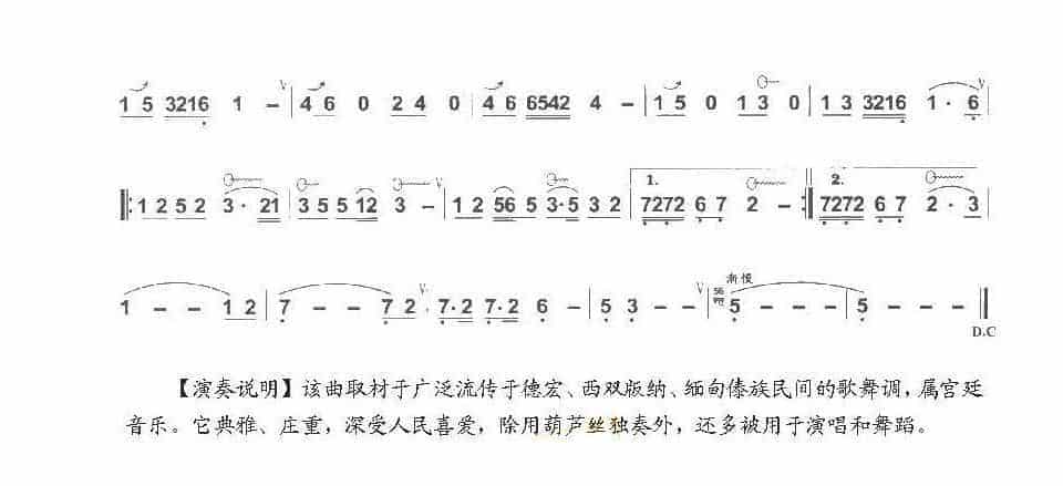 巴乌中高级乐曲《版纳之夜》曹鹏举曲_第2张
