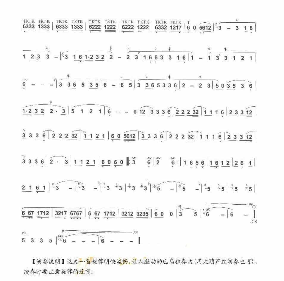 巴乌中高级乐曲《侗乡之夜》杨明曲_第2张