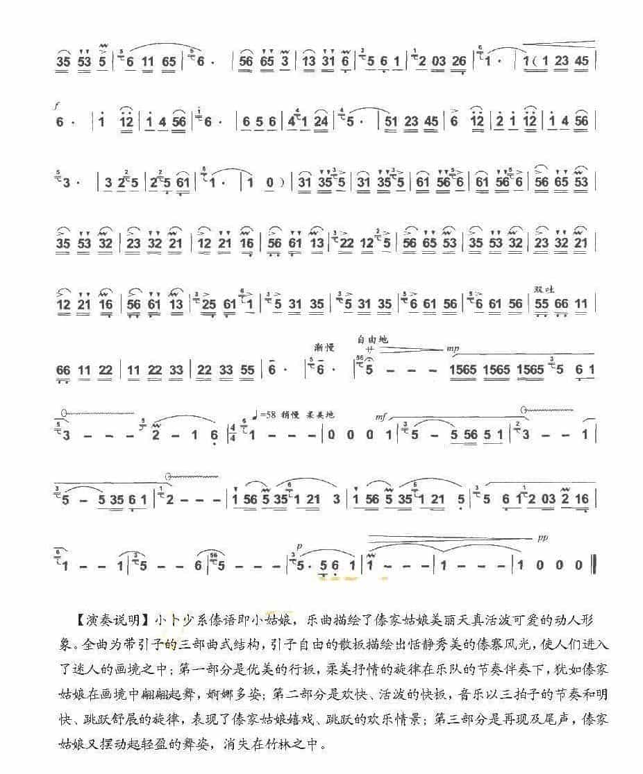 巴乌中高级乐曲《小卜少》杨一丹曲_第2张