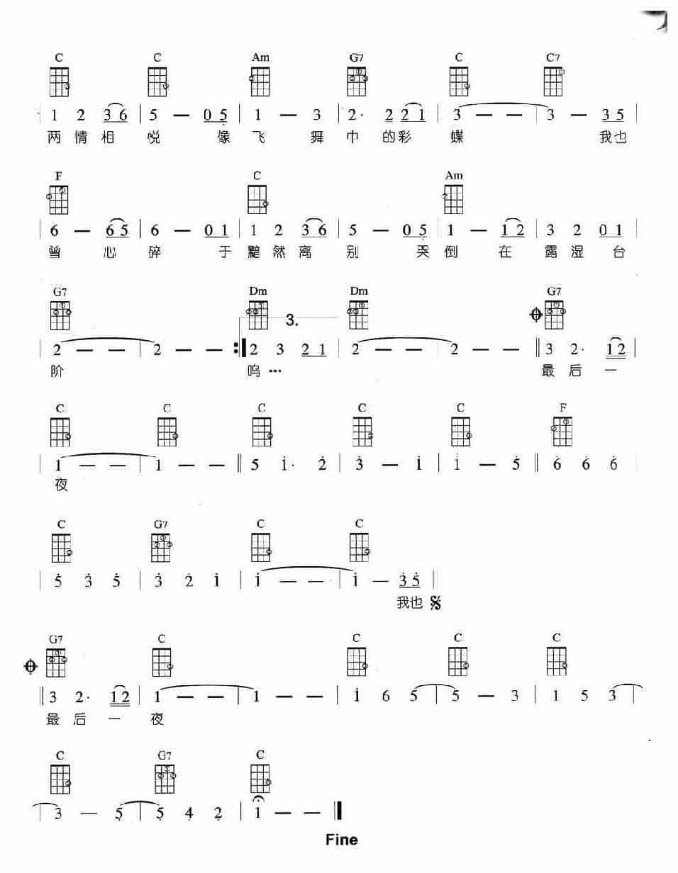 尤克里里音乐形态【Waltz华尔兹1】教学与练习乐曲谱_第4张