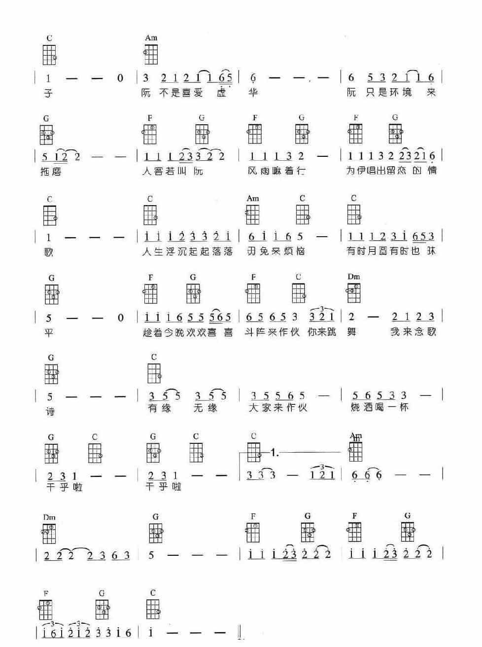 尤克里里音乐形态【Shufile摇曳】教学与练习乐曲谱_第3张