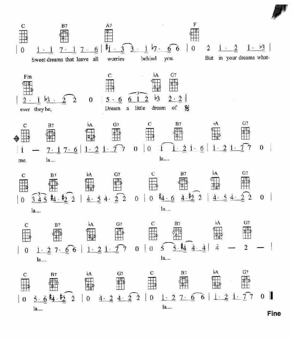 尤克里里精选乐曲【Dream A Little Dream Of Me】附曲目介绍_第2张