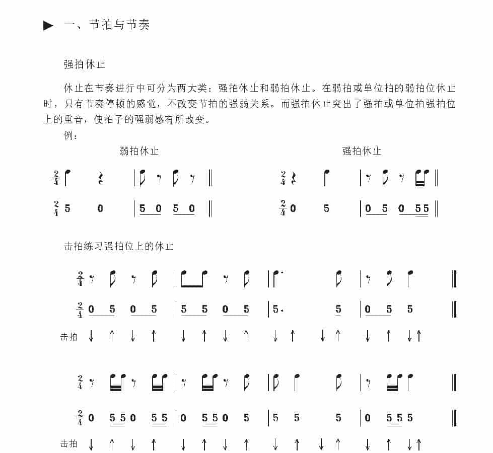 视唱教学 第十二课《节拍与节奏》强拍休止_第1张