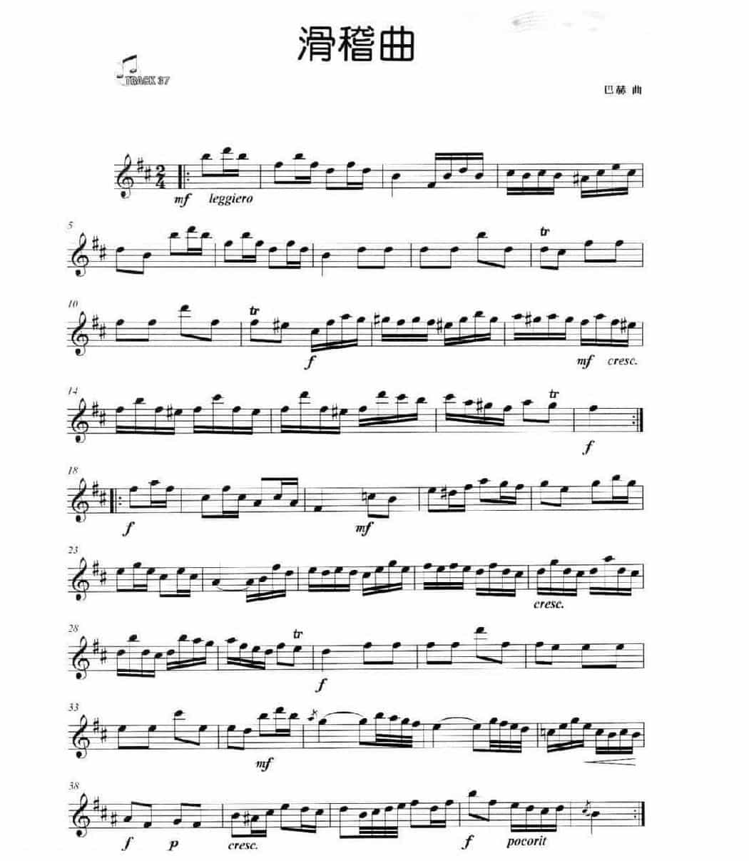 古典长笛名曲《滑稽曲》巴赫_第1张