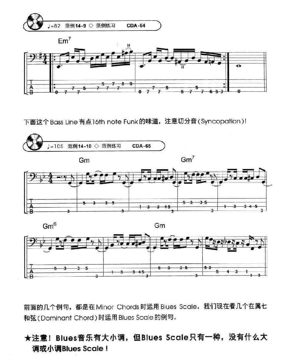 电贝司基础教程《五声音阶即蓝调音阶》_第7张