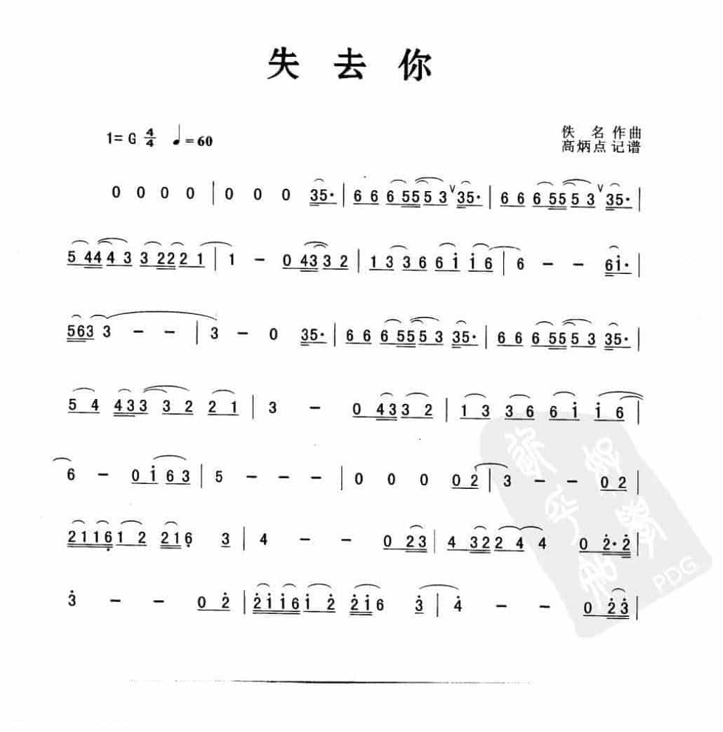 萨克斯金曲《失去你》 高炳点 记谱_第1张