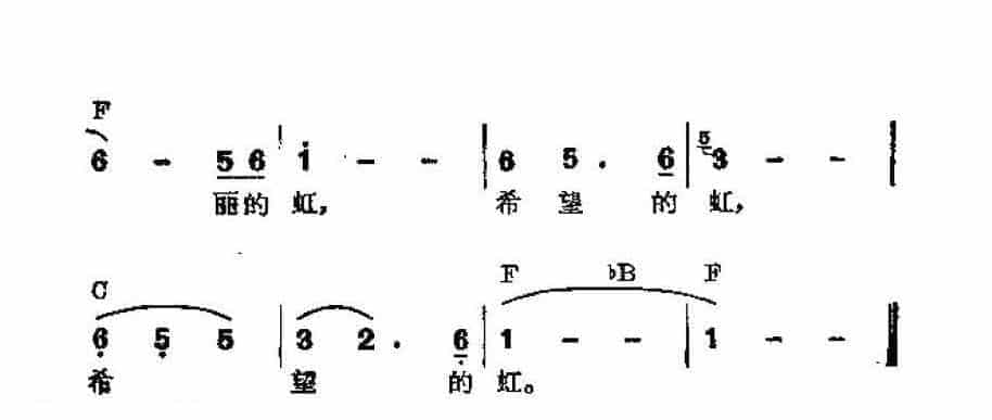 吉他伴奏谱《虹》王晓岭 词/ 季承、晓藕 曲_第4张