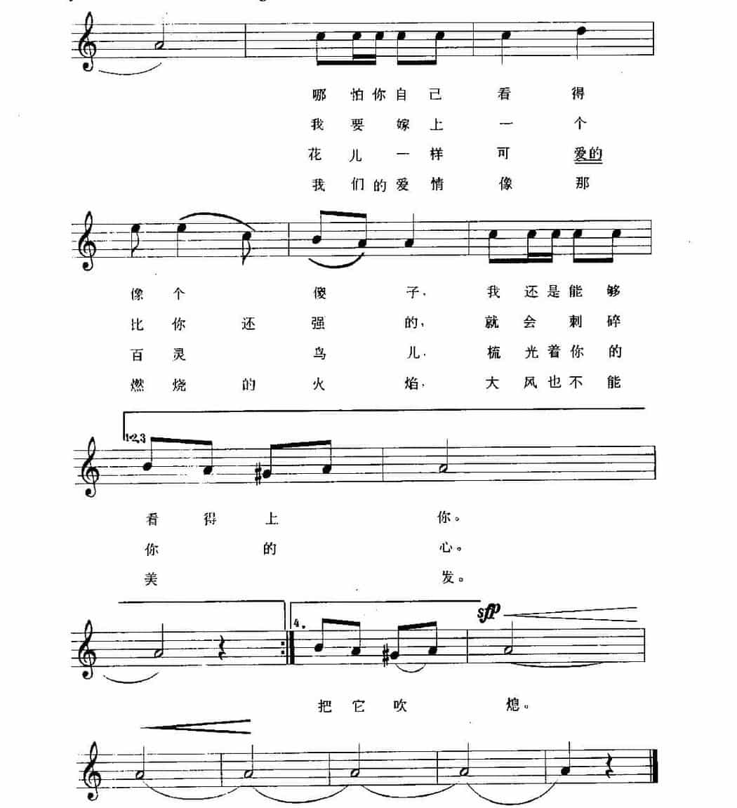 视谱唱词练习曲《送我一枝玫瑰花》_第3张