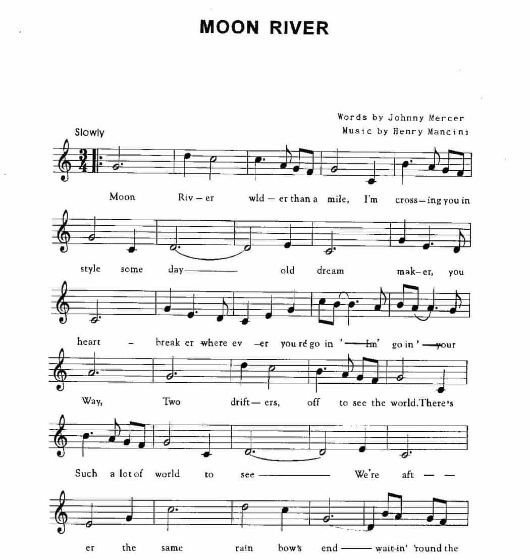 视谱唱词练习曲《MOON RIVER》_第1张