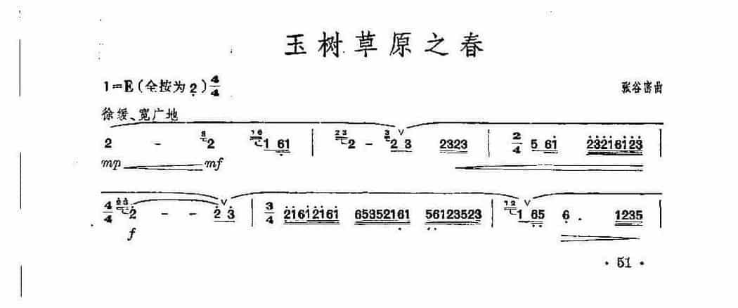 经典竹笛乐曲《玉树草原之春》张谷密曲_第1张