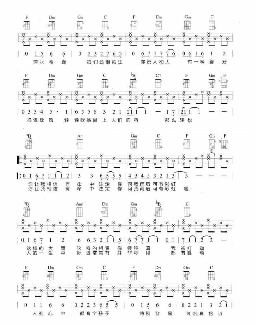 尤克里里练习乐曲《命中注定》即兴Solo_第2张