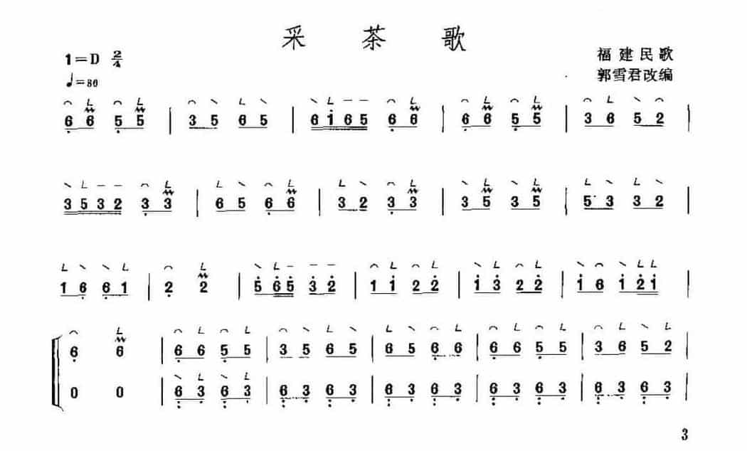古筝考级一级乐曲《采茶歌》福建民歌_第1张