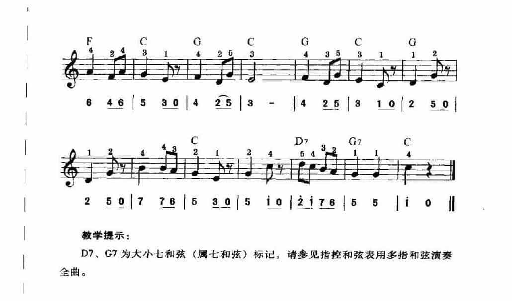 电子琴常用调练习曲《海鸥 多指和弦奏法》_第2张
