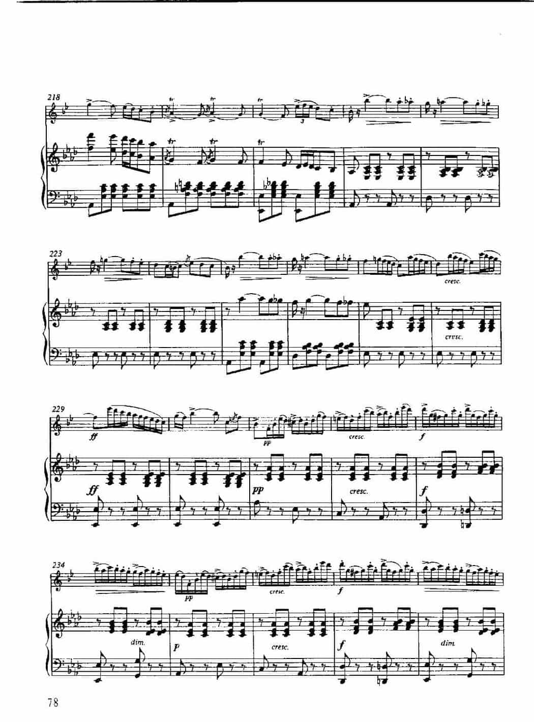 单簧管名曲教学五线谱：“茶花女”幻想曲（附钢琴伴奏谱）意·洛莱格里奥曲_第13张