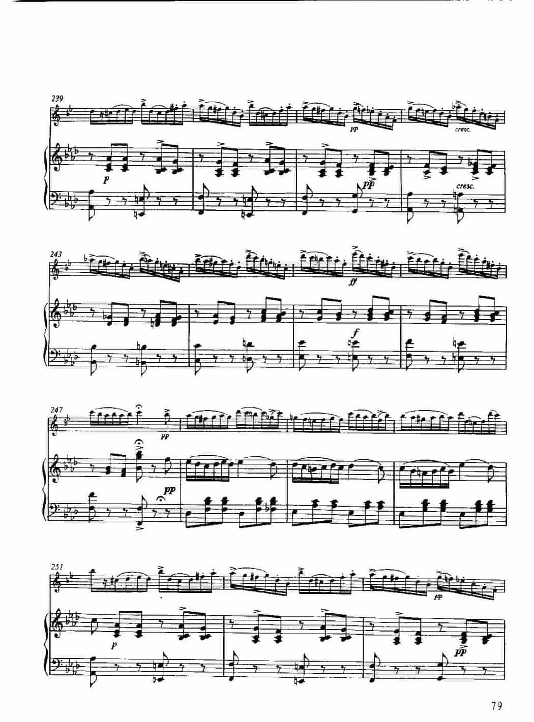 单簧管名曲教学五线谱：“茶花女”幻想曲（附钢琴伴奏谱）意·洛莱格里奥曲_第14张