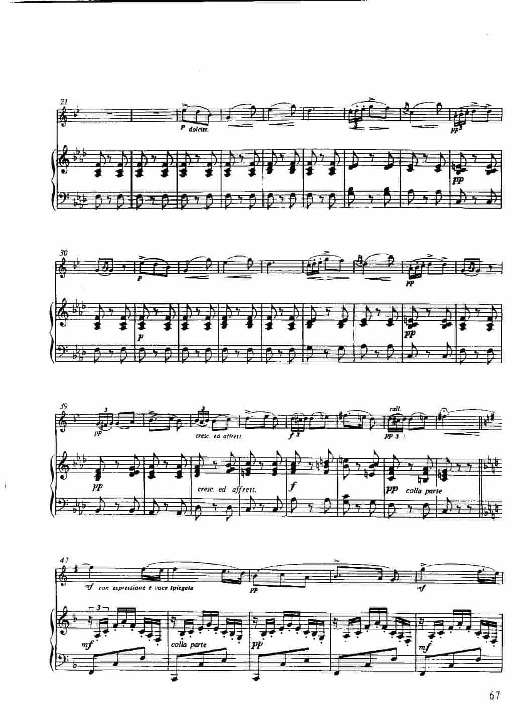 单簧管名曲教学五线谱：“茶花女”幻想曲（附钢琴伴奏谱）意·洛莱格里奥曲_第2张