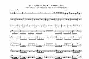 zombie-the cranberries鼓谱