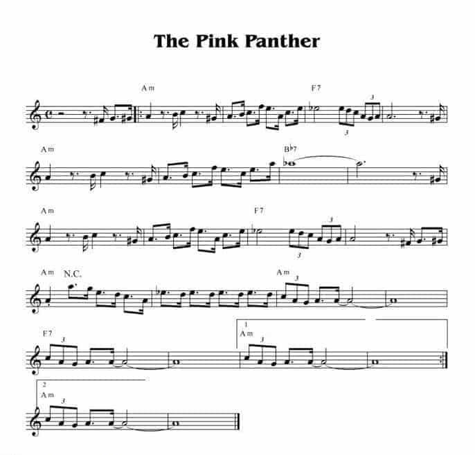 萨克斯谱：粉红豹（the pink panther ）_第1张