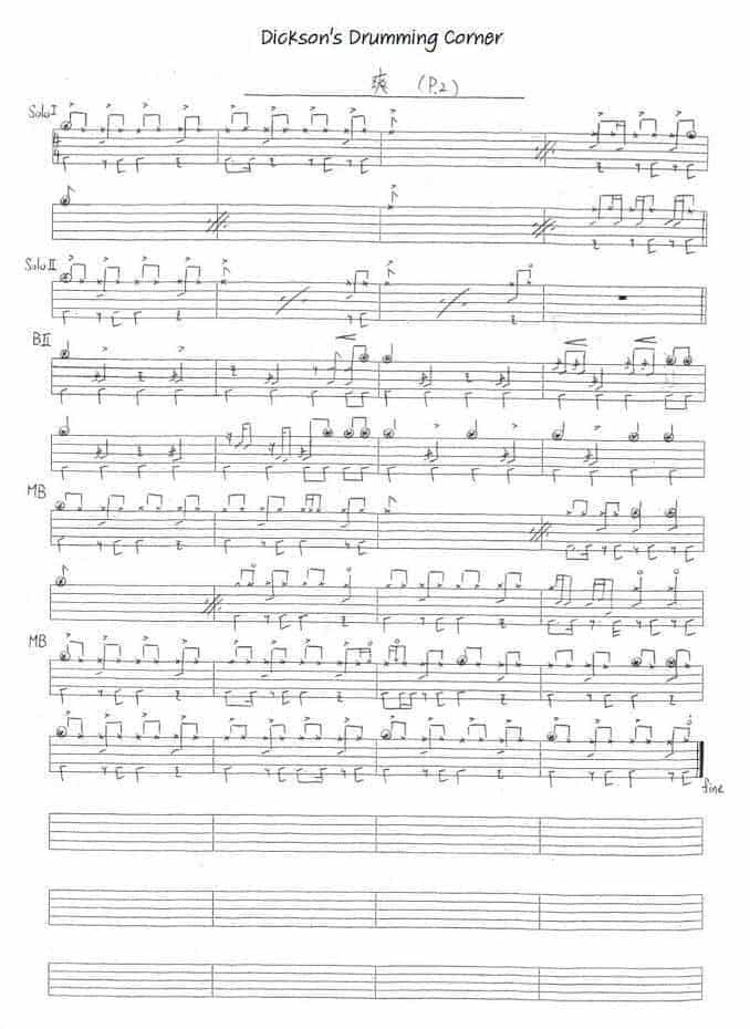 爵士鼓谱：『側田 爽』Drum Score_第2张