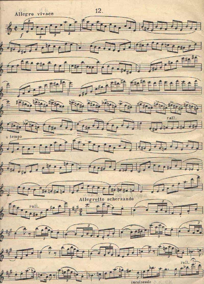 科勒33号长笛练习乐谱：Etude No.12 练习曲12_第1张