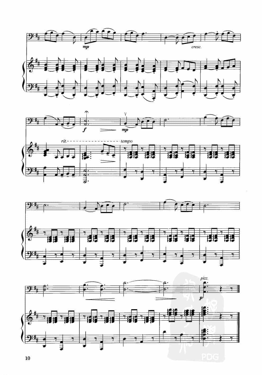 中国大提琴曲谱选:船歌(一) 王连三作曲_第2张