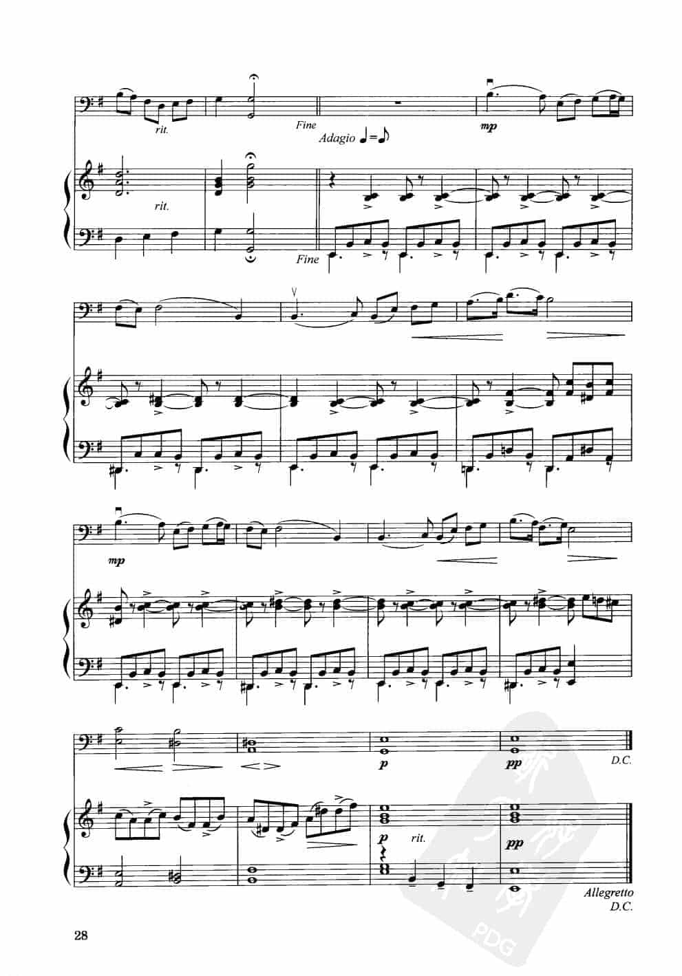 中国大提琴曲谱选:小回旋曲 王连三作曲_第3张