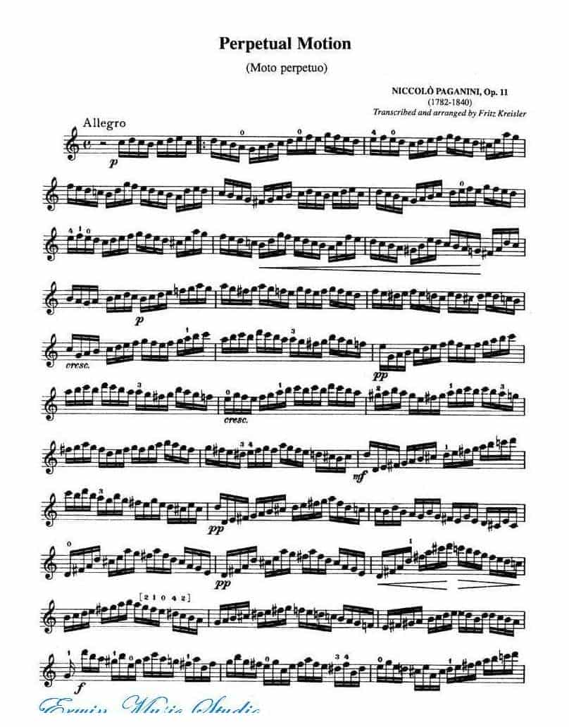 克莱斯勒-帕格尼尼-无穷动 作品11 Perpetual Motion (Moto perpetuo)Op.11_第1张