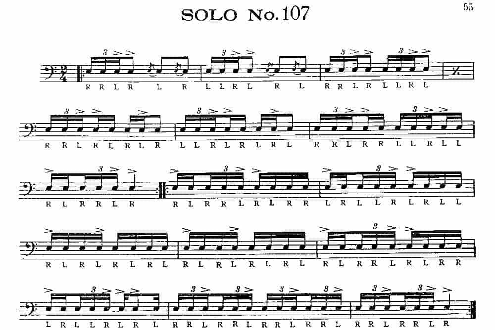 美国军鼓150条精华SOLO系列之《SOLO No.107》_第1张