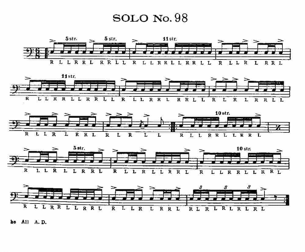 美国军鼓150条精华SOLO系列之《SOLO No.98》_第1张