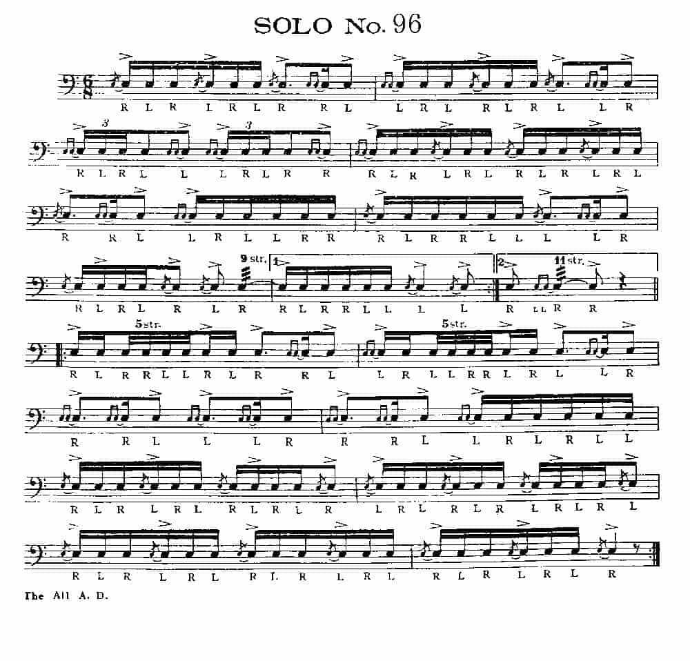 美国军鼓150条精华SOLO系列之《SOLO No.96》_第1张