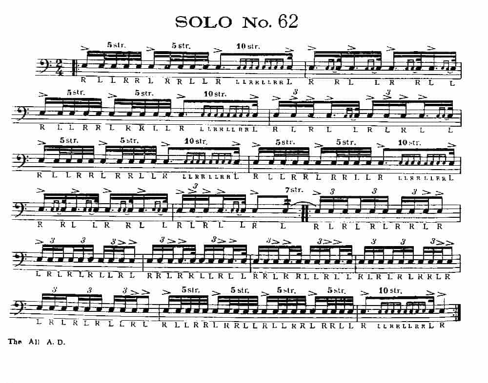 美国军鼓150条精华SOLO系列之《SOLO No.62》_第1张
