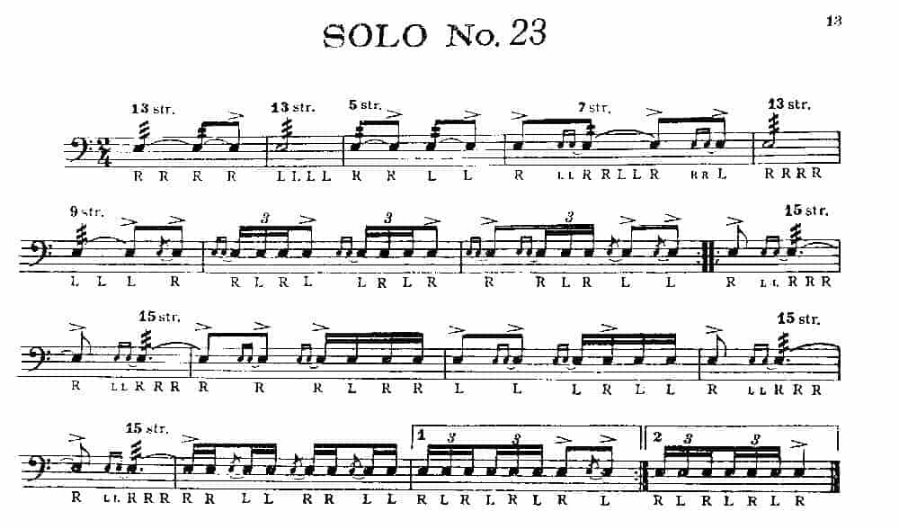 美国军鼓150条精华SOLO系列之《SOLO No.23》_第1张