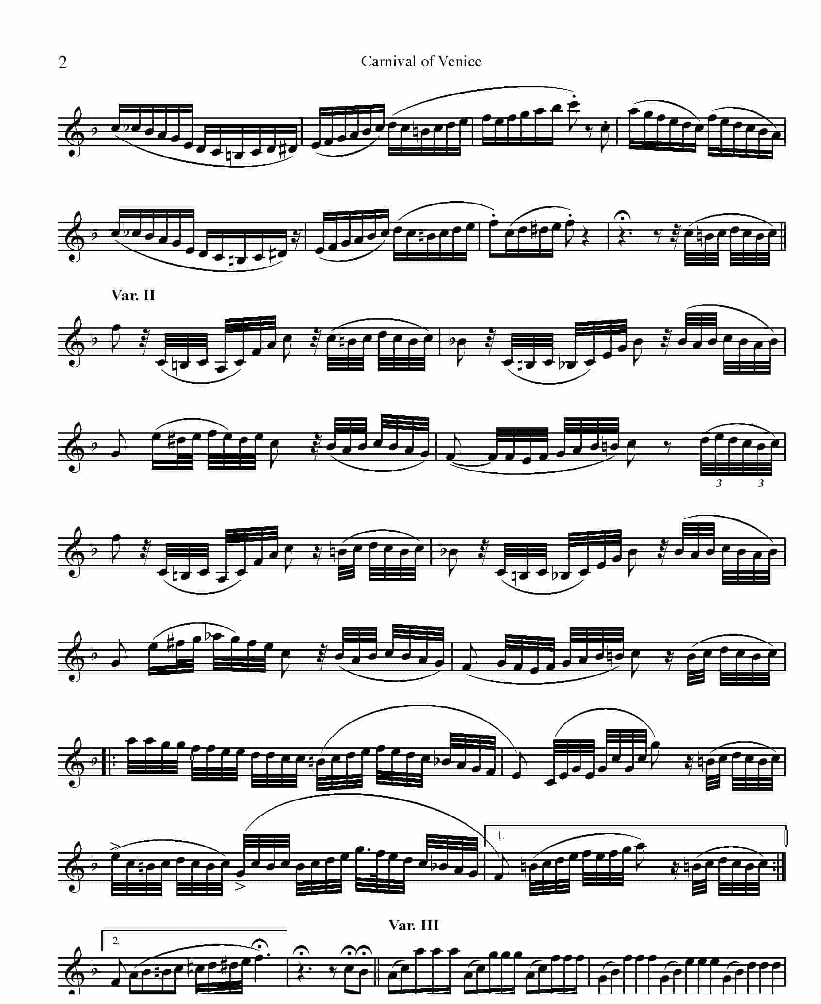 威尼斯狂欢节变奏曲 Carnival of Venice_第2张