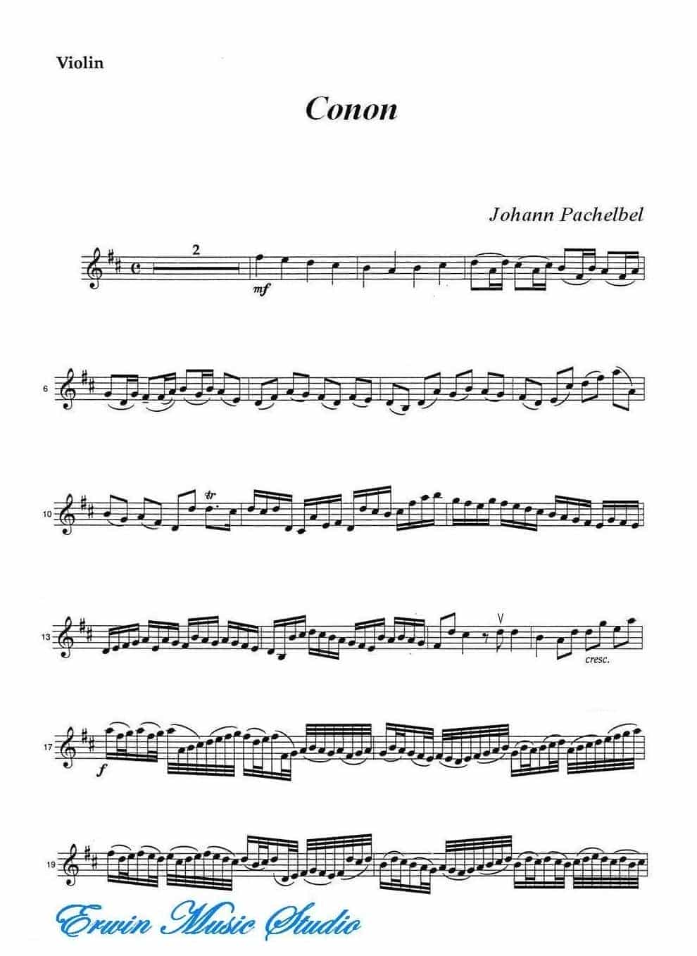 約翰·帕赫贝尔-卡农 弦乐三重奏分谱Violin Johann Pachelbel, Canon_第1张