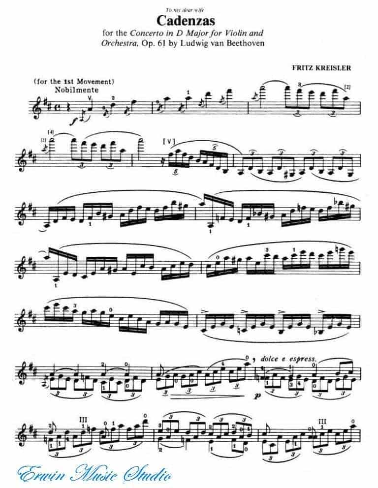克莱斯勒-贝多芬-小提琴D大 调协奏曲华彩Violin Kreisler Cadenzas_第1张