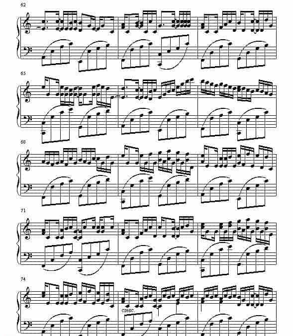 赫贝尔-Pachelbel Kanon by Pachelbel 钢琴名人名曲五线谱_第5张