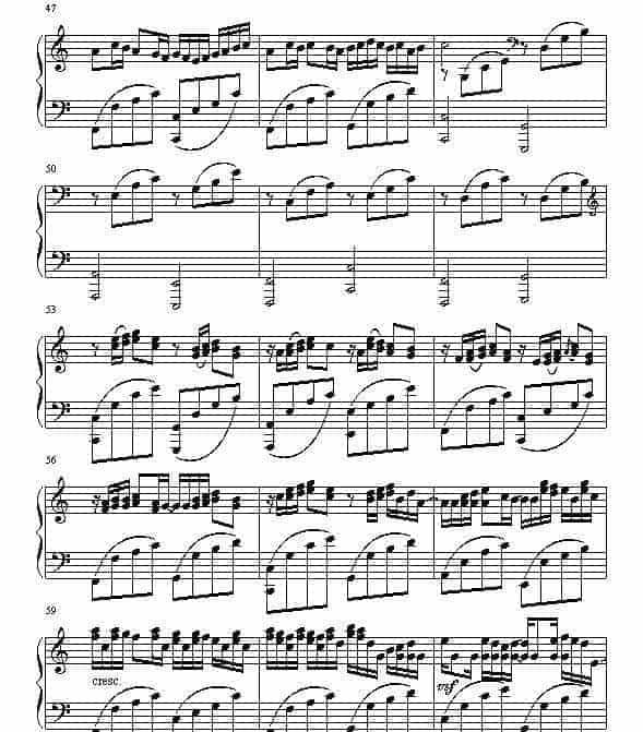 赫贝尔-Pachelbel Kanon by Pachelbel 钢琴名人名曲五线谱_第4张