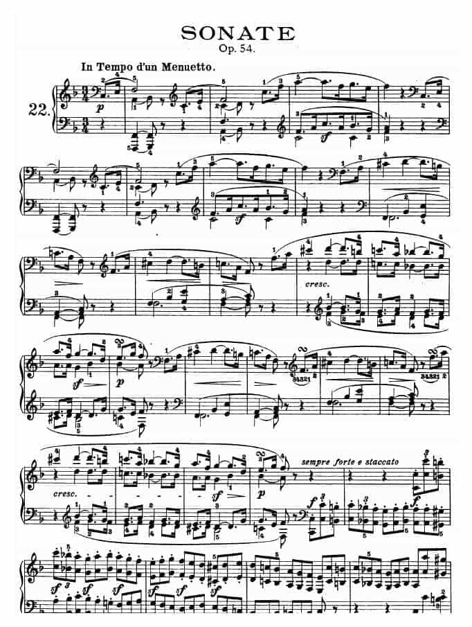 贝多芬-beethoven 第二十二钢琴奏鸣曲-Op.54_第1张