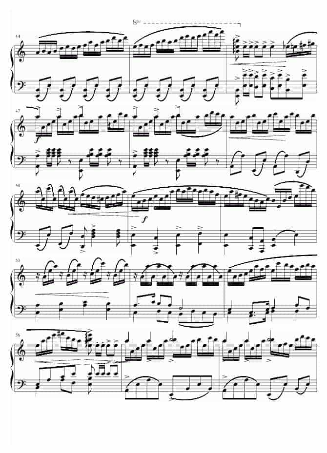 世界名曲 樱花幻想曲 钢琴谱_第4张