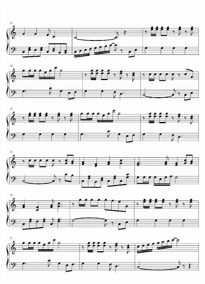 世界名曲 海军陆战队之颂 钢琴谱_第2张