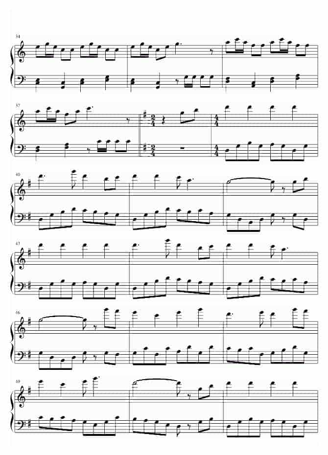 世界名曲 海军陆战队之颂 钢琴谱_第3张