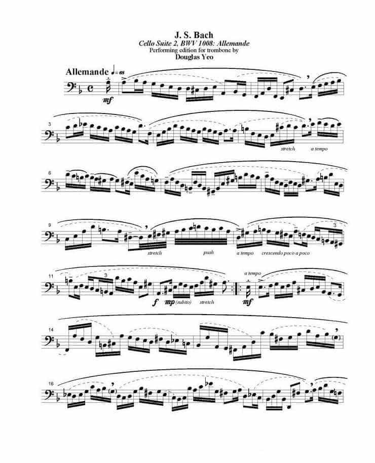 长号谱 BACH Cello Suite For Trombone_第6张